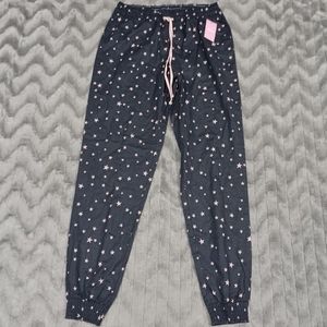 Jenni By Jennifer Moore Womens XS Gray Pink Tossed Stars Jogger Pajama Pants NWT